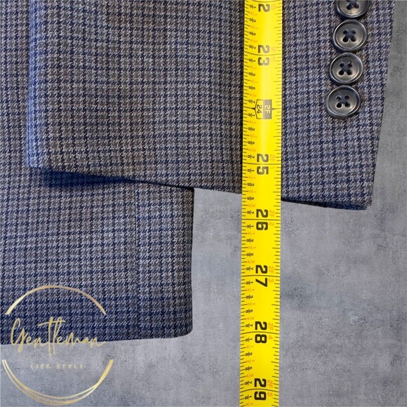 JOS A BANK Tailored Fit Mens 44R Gray/Blue Wool Blazer Sport Coat 2-Button Jacke - Picture 8 of 12